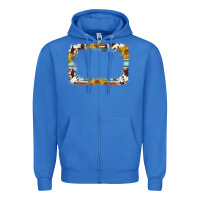 True Royal western serape sunflower background frame Zipper Hoodie - NancyCooperArtShop