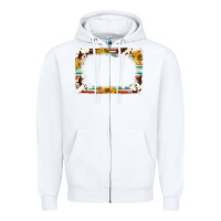 White western serape sunflower background frame Zipper Hoodie - NancyCooperArtShop
