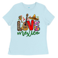 Baby Blue Love Mexico Ladies Tee - RanaPortraitStore