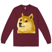 Burgundy doge coin shiba dog Long Sleeve Tee - Jasminsmagicworld