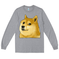Heather Grey doge coin shiba dog Long Sleeve Tee - Jasminsmagicworld
