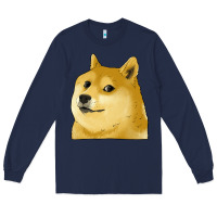 Navy doge coin shiba dog Long Sleeve Tee - Jasminsmagicworld