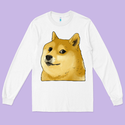 Doge Coin Shiba Dog Long Sleeve Tee Designed By Jasminsmagicworld