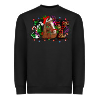 Black joy and horse Christmas Heavyweight Sweatshirt - AdoDesignShop