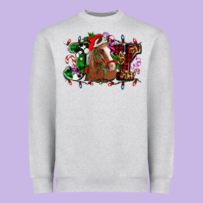 Joy And Horse Christmas Heavyweight Sweatshirt Designed By Adodesignshop