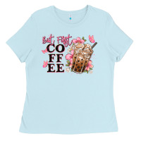 Baby Blue but first coffee floral Ladies Tee - JahusDesignShop