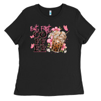Black but first coffee floral Ladies Tee - JahusDesignShop