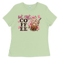 Matcha but first coffee floral Ladies Tee - JahusDesignShop