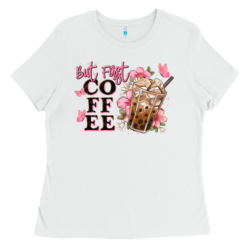 But First Coffee Floral Ladies Tee by JahusDesignShop | Teevron