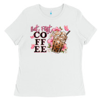 White but first coffee floral Ladies Tee - JahusDesignShop