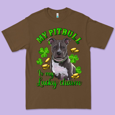 St Patricks Day My Pitbuli My Lucky Charm Premium Tee Designed By Ranaportraitstore