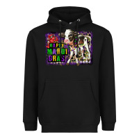 Black Mardi Gras Calf Heavyweight Hoodie - LillyAllenDesigns