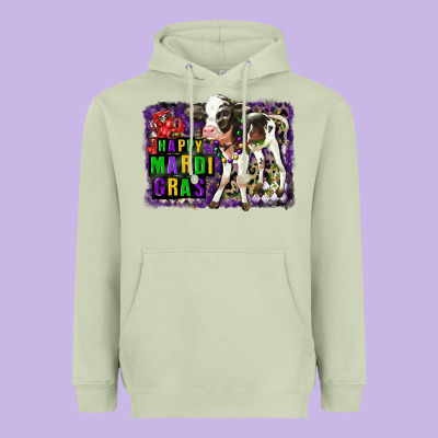 Mardi Gras Calf Heavyweight Hoodie Designed By Lillyallendesigns