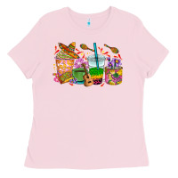 Bubblegum Pink Mexico coffee cups Ladies Tee - RanaPortraitStore