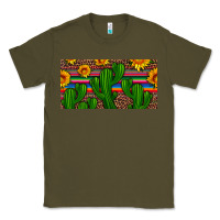 Army Green sunflowers and cactus license plate Classic Tee - Artiststas