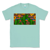 Seafoam sunflowers and cactus license plate Classic Tee - Artiststas