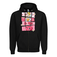 Black trendy valentines day retro characters Zipper Hoodie - MaliasSmallBusiness