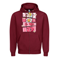 Burgundy trendy valentines day retro characters Zipper Hoodie - MaliasSmallBusiness