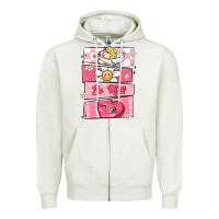 Oatmeal Heather trendy valentines day retro characters Zipper Hoodie - MaliasSmallBusiness