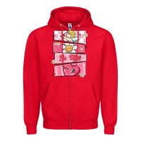 Red trendy valentines day retro characters Zipper Hoodie - MaliasSmallBusiness