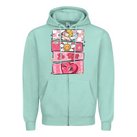 Seafoam trendy valentines day retro characters Zipper Hoodie - MaliasSmallBusiness