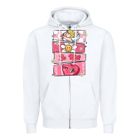 White trendy valentines day retro characters Zipper Hoodie - MaliasSmallBusiness