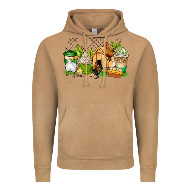 Chicken Coffee Cups Vintage Hoodie by AdoDesignShop | Teevron