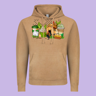 Chicken Coffee Cups Vintage Hoodie Designed By Adodesignshop