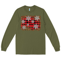 Army Green snowflake background Long Sleeve Tee - BarkalooDesign