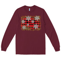Burgundy snowflake background Long Sleeve Tee - BarkalooDesign