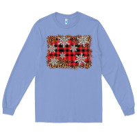 Colony Blue snowflake background Long Sleeve Tee - BarkalooDesign