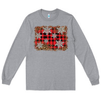 Heather Grey snowflake background Long Sleeve Tee - BarkalooDesign