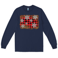 Navy snowflake background Long Sleeve Tee - BarkalooDesign