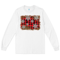 White snowflake background Long Sleeve Tee - BarkalooDesign
