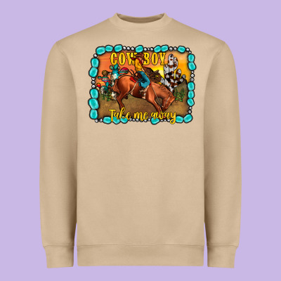 Cowboy Take Me Away Heavyweight Sweatshirt Designed By Jahusdesignshop