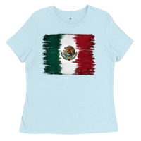 Baby Blue Mexican Flag Ladies Tee - RanaPortraitStore