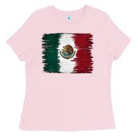 Bubblegum Pink Mexican Flag Ladies Tee - RanaPortraitStore