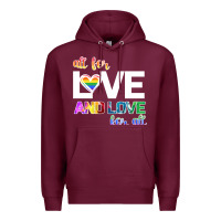 Burgundy All For Love And Love For All Premium Hoodie - Bettercallsaul