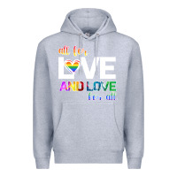 Heather Grey All For Love And Love For All Premium Hoodie - Bettercallsaul