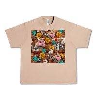 Burro cow and western seamless pattern Urban Heavy Tee - BundleAndBundleShop