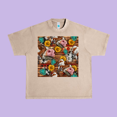 Cow And Western Seamless Pattern Urban Heavy Tee Designed By Bundleandbundleshop