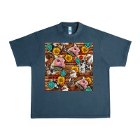 Midnight Navy cow and western seamless pattern Urban Heavy Tee - BundleAndBundleShop