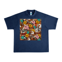 Navy cow and western seamless pattern Urban Heavy Tee - BundleAndBundleShop