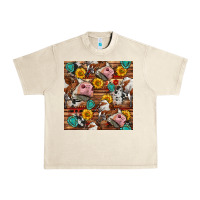 Sandshell cow and western seamless pattern Urban Heavy Tee - BundleAndBundleShop