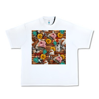 White cow and western seamless pattern Urban Heavy Tee - BundleAndBundleShop