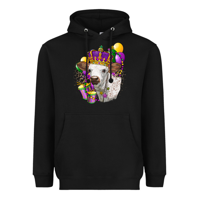 Mardi Gras Longhorn Calf Heavyweight Hoodie by LillyAllenDesigns | Teevron