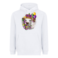 White Mardi Gras Longhorn Calf Heavyweight Hoodie - LillyAllenDesigns
