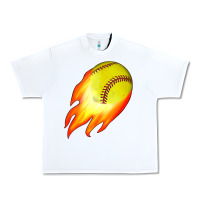 White softball Urban Heavy Tee - JahusDesignShop