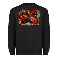 Black Christmas rodeo cowboy Heavyweight Sweatshirt - JahusDesignShop