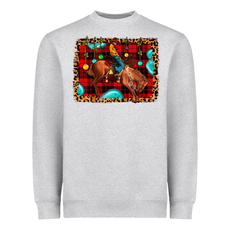 Christmas Rodeo Cowboy Heavyweight Sweatshirt by JahusDesignShop | Teevron